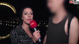 Real outdoor flashing street casting with unknown people