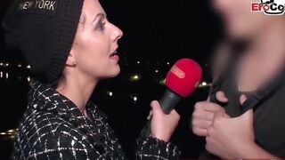 Real outdoor flashing street casting with unknown people