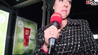 Real outdoor flashing street casting with unknown people
