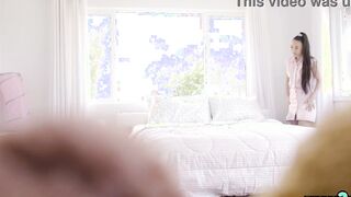 Slender oriental barely legal babysitter Kimmy Kimm fuck rough by her long cocked boss