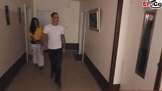 German Asia Mom persuaded for cheating into lift