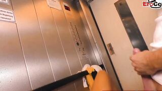 German Asia Mom persuaded for cheating into lift