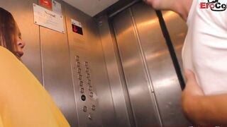 German Asia Mom persuaded for cheating into lift