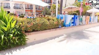 Real fellatio date outdoor pick up with german slim cougar