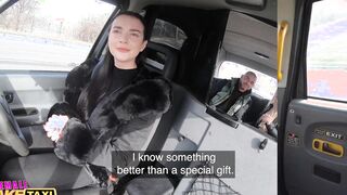 Female Fake Taxi Driver and her mistress treat birthday dude to a hardcore 3 way