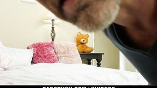 Dad Teaches step-daughter (Leia Rae) How To Do A Proper Hand Job -