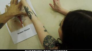 Dad Teaches step-daughter (Leia Rae) How To Do A Proper Hand Job -
