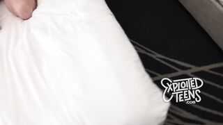 Brand new 18 yr old blonde sucks a fat cock POV style