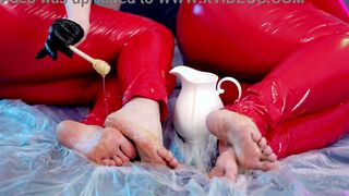HARD CUNT BANGED deep throat DOGGY toes tease & soak and messy - Arya Grander and her submissive performer Fetishaura