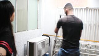 I pay a technical service with a amazingly hot screwed to a lusty cunt with mouth FULL STORY