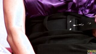 Blonde mom with long titties takes his big black dick into doggy style