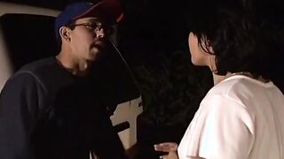 Dark Haired teenie with unshaved vagina gets facial from partner