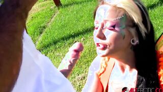Inked cosplay star Lily Fatale gets pounded outdoor
