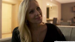 Hot milf seduced young son into the sofa for hardcore fucking