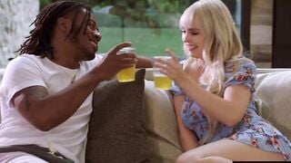 BLACKED BBC-Hungry tiny Blonde gets creampied by roommate