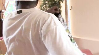 Ebony chick Wants Some Cum After Outside Bj