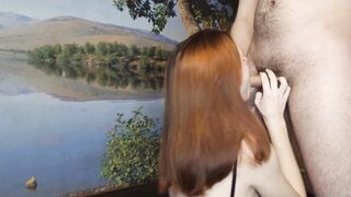 She gave me a blow job. Finally my cum on her face.