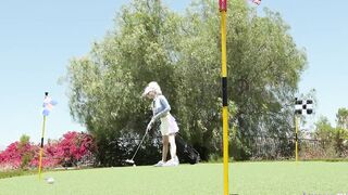All Natural Huge Breasts Blonde Skye Blue Goes Golfing and Fucks Herself Silly with a Vibrator