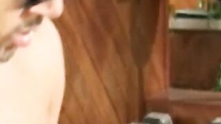 Cutie blond into gym snatch banged by stud inside dark glasses after he lifts weights