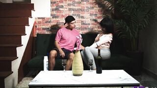 Thin Venezuelan sluts is caught by young Peruvian with huge dick