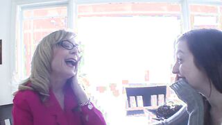 Ally Evans is seduced by Milf Nina Hartley licking her cunt
