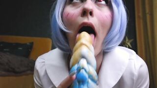 Rei Ayanami get a huge sex toy as a Christmas gift - Cosplay Evangelion Anal Spooky Boogie