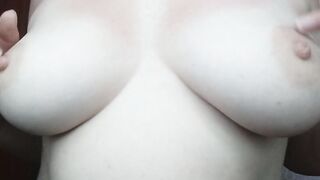 Having Fun with my breasts ! Huge super sexy natural jugs