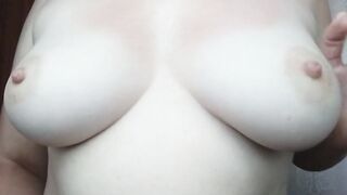 Having Fun with my breasts ! Huge super sexy natural jugs