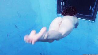 Russian red haired huge melons star Katrin Privsem swimming