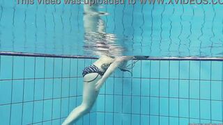 Russian red haired huge melons star Katrin Privsem swimming