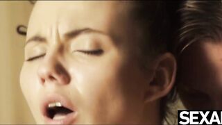 View her big natural melons bouncing as she ride his rigid cock