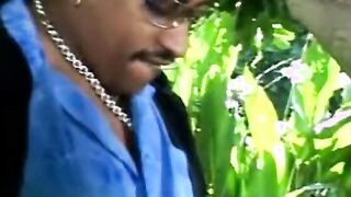Black with round booty gets hard doggy style fucking outdoor