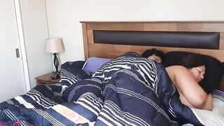 stepson gets in stepmom's bed and touches her while she rests