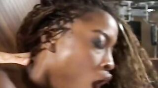 Beauty skank plugged with a white cock and gets cum creamed
