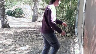 bimbos gets her ball from the neighbors's and gets beautiful balling