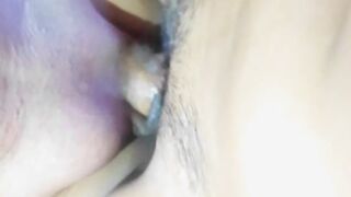 I put a mint inside lovely cunt, she helps her to masturbate