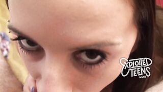 Skinny 18 yr old with BRACES sucks cock