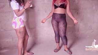 Bangarly Production - Perfect dark hair Coded Runs girls gets hammered deep by 2 muscular men