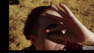 Slender submissive Brooke Johnson gets a hard fucking and rough caning on the desert rocks, then play with cum for a huge time