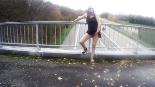 Flashing on a bridge (one)