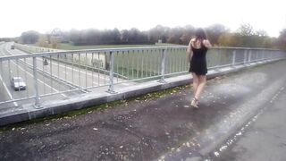 Flashing on a bridge (one)