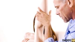 DADDY4K Man impales shaved cunt of sons Hottie GF inside various ways