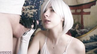 Sperm mania! Hottie slobbering fellatio from my lover! Cosplay 2B NieR! Divinely Blows A Fat Dick!