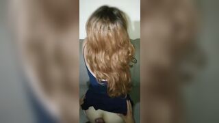 Stepsister mini skirt pounded and got cum on her huge booty