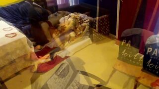 Huge Ebony Stalion and Little White Mouse inside " I just want big black dick... and I dont have into mind TV channel" - Part 1