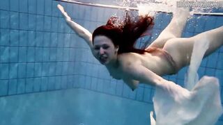 Swimming pool huge breasts teens Andrea