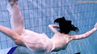 Swimming pool huge breasts teens Andrea