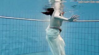 Swimming pool huge breasts teens Andrea