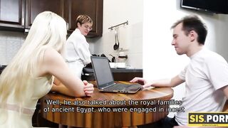 SIS.PORN. chick with playful eyes hides from stepmom for quick sex with stepbro inside bed