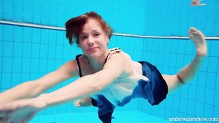 Russian adorable hot Avenna is lonely into the pool